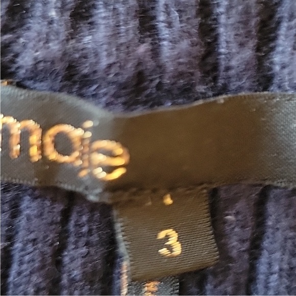 MAJE PARIS NAVY RIBBED TUNIC SWEATER WITH GOLD BUTTONS SIZE 3 LARGE - Picture 4 of 4